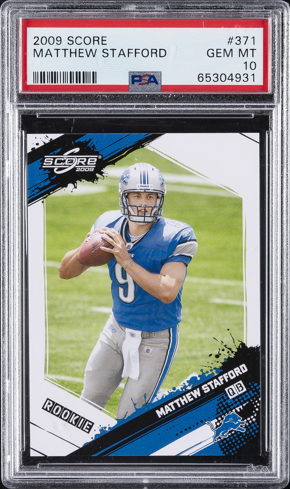 2009 SCORE #371 MATTHEW STAFFORD ROOKIE RC PSA 10