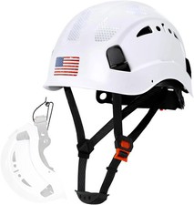 Construction Safety Hard Hat ANSI Z89.1 Vented ABS Helmet With 6 Point Suspen...
