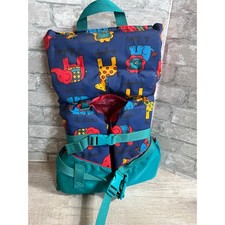 Small Kids Life Vest Vintage Colorful Animal Print Safety Flotation Jacket EUC
