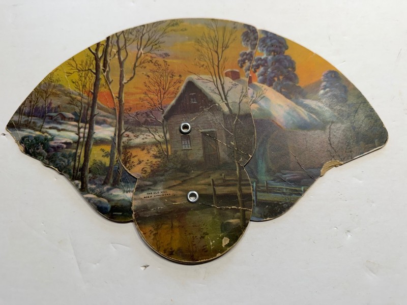 NAFZIGER DAIRY FARM ARCHBOLD OHIO adv funeral fan THE OLD MILL winter scene