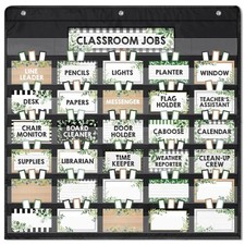 96 Pieces Farmhouse Classroom Jobs Pocket Chart Set Class Jobs Bulletin Board...