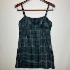 Urban Outfitters Plaid Mini Dress Green Spaghetti Strap Women’s 6