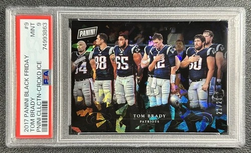 TOM BRADY PSA 9 2017 PANINI COLL BLACK FRIDAY #9 CRACKED ICE 21/25 PATRIOTS