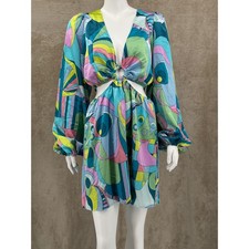 Show Me Your Mumu Dress Womens XL Go Out Cut Out Mini Psychedelic Hippie Retro