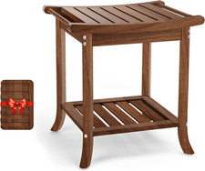 Teak Shower Benches for inside Shower Waterproof Wood Shower Stool with Storag