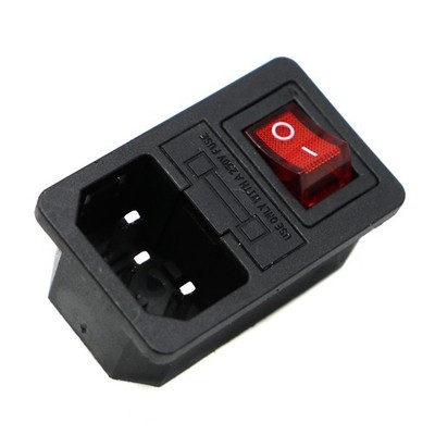 Compact Design IEC320 C14 Modular Outlet with Built in Fuse Protection