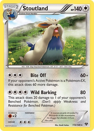 Stoutland (110/146) Rare NM XY XY Base Set Pokemon TCG
