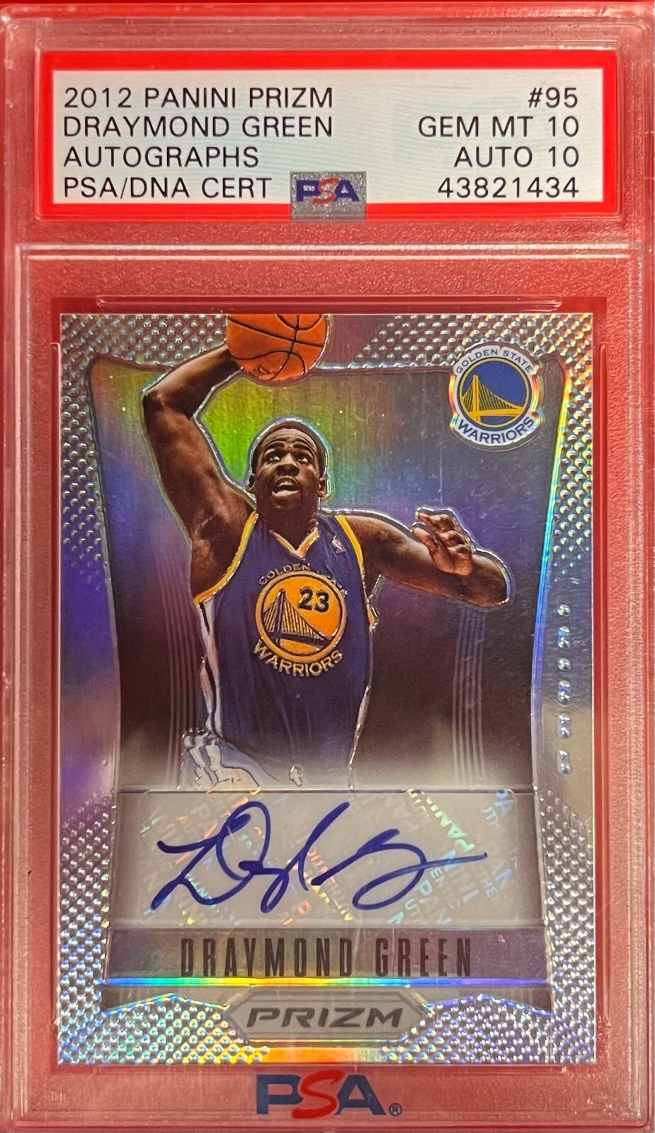 2012 Panini Prizm Auto. Draymond Green PSA/ DNA CERT. # 95 PSA 10 AUTO. 10