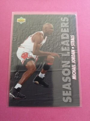 Michael Jordan Chicago Bulls Carte Basket Nba #171 Season Leaders Steals - Photo 1/2