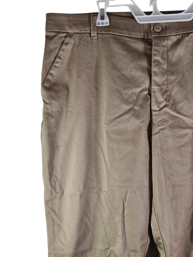 Lee Women's Wide Leg Smart Fit Solid Tan Brown Linen Khaki Pants Size 18M - Picture 16 of 17