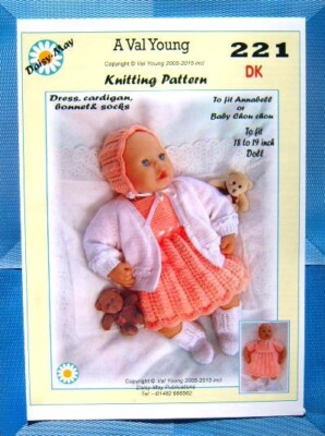 Puppen Strickanleitung Annabell No 221 17''-19'' Puppe DK von Daisy May.