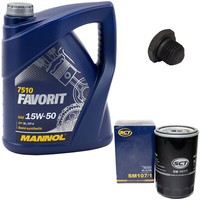 MotoröL ÖLfilter SM107/1 15W50 5Liter + ÖLablassschraube FüR Opel Frontera TDS