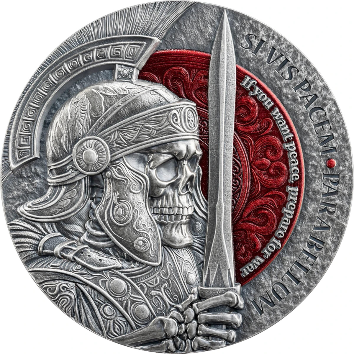 2025 Cameroon Para Bellum Si Vis Pacem 2oz 999 Antique Finish