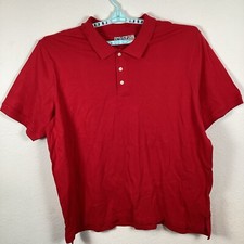 King Size Mens Polo Shirt Top Sz 4XL Golf Short Sleeve Solid Red Excellent