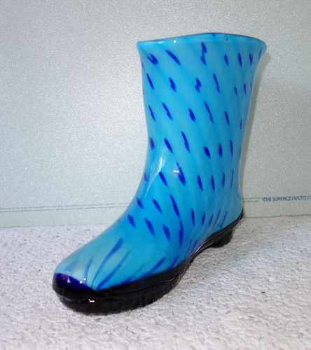 'Das Boot' alemán soplado a mano vidrio artístico de estudio bota de lluvia jarrón - Imagen 8 de 12