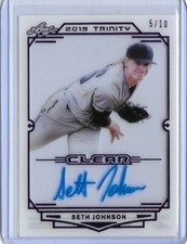 2019 Leaf Trinity SETH JOHNSON Clear Acetate Purple Foil Auto RC 5/10 Phillies