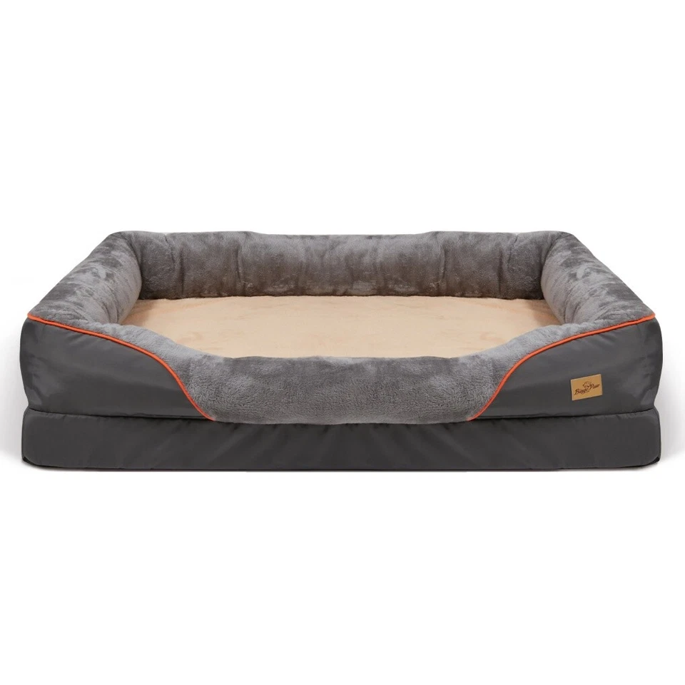 Cama ortopédica elevada para perros con reposacabezas sofá para perros grandes con funda lavable Foto 4 de 4