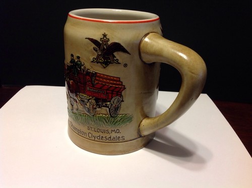 Ceramarte Budweiser Champion Clydesdales St. Louis MO Stein 1980 - Picture 2 of 11