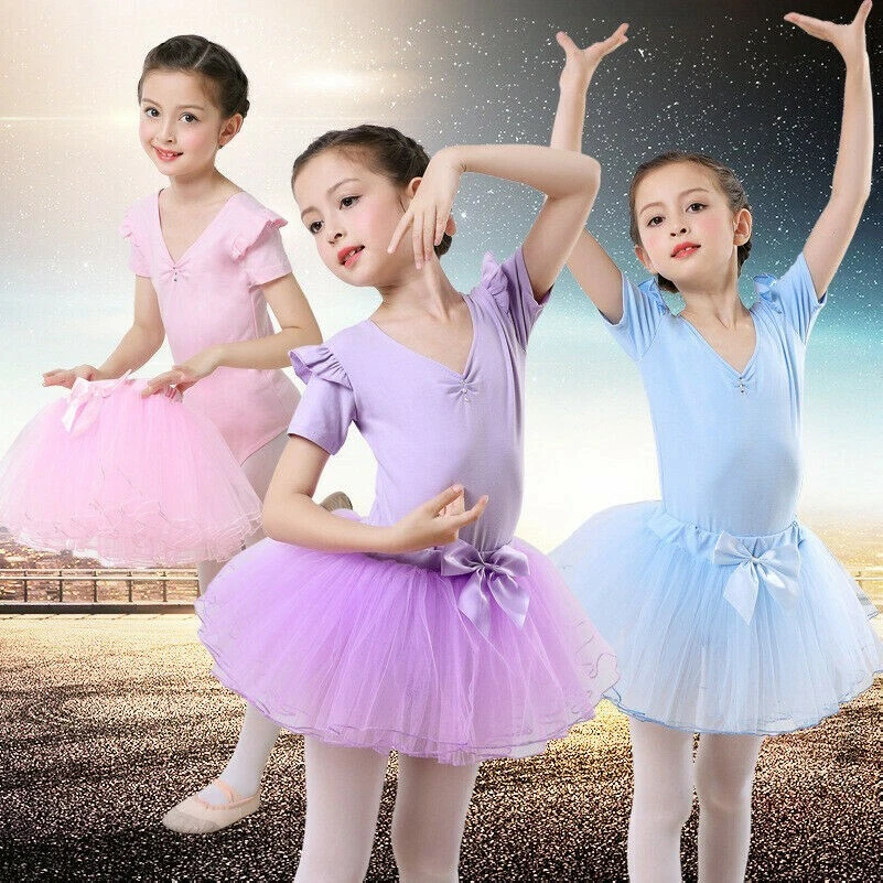 Enfants Justaucorps Ballet Robe Tutu Combinaison Short Ensemble Jupe  Ballerine