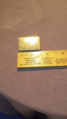 Hebilla de cinturón pequeña vintage MAYERS plateada con monograma "S" - Imagen 5 de 8