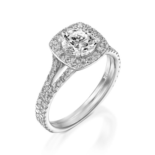 3.85 KT Vero Diamante Taglio Rotondo Fidanzamento Set Anello 18K Oro Bianco F 3.85 KT Vero Diamante Taglio Rotondo Fidanzamento Set Anello 18K Oro Bianco F
