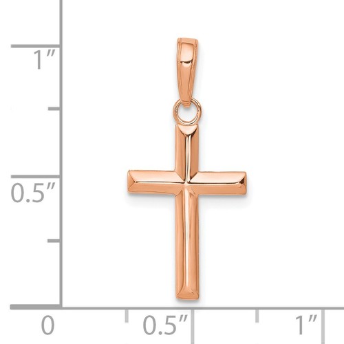 14K Rose Gold Small Cross Pendant - Imagen 2 de 2