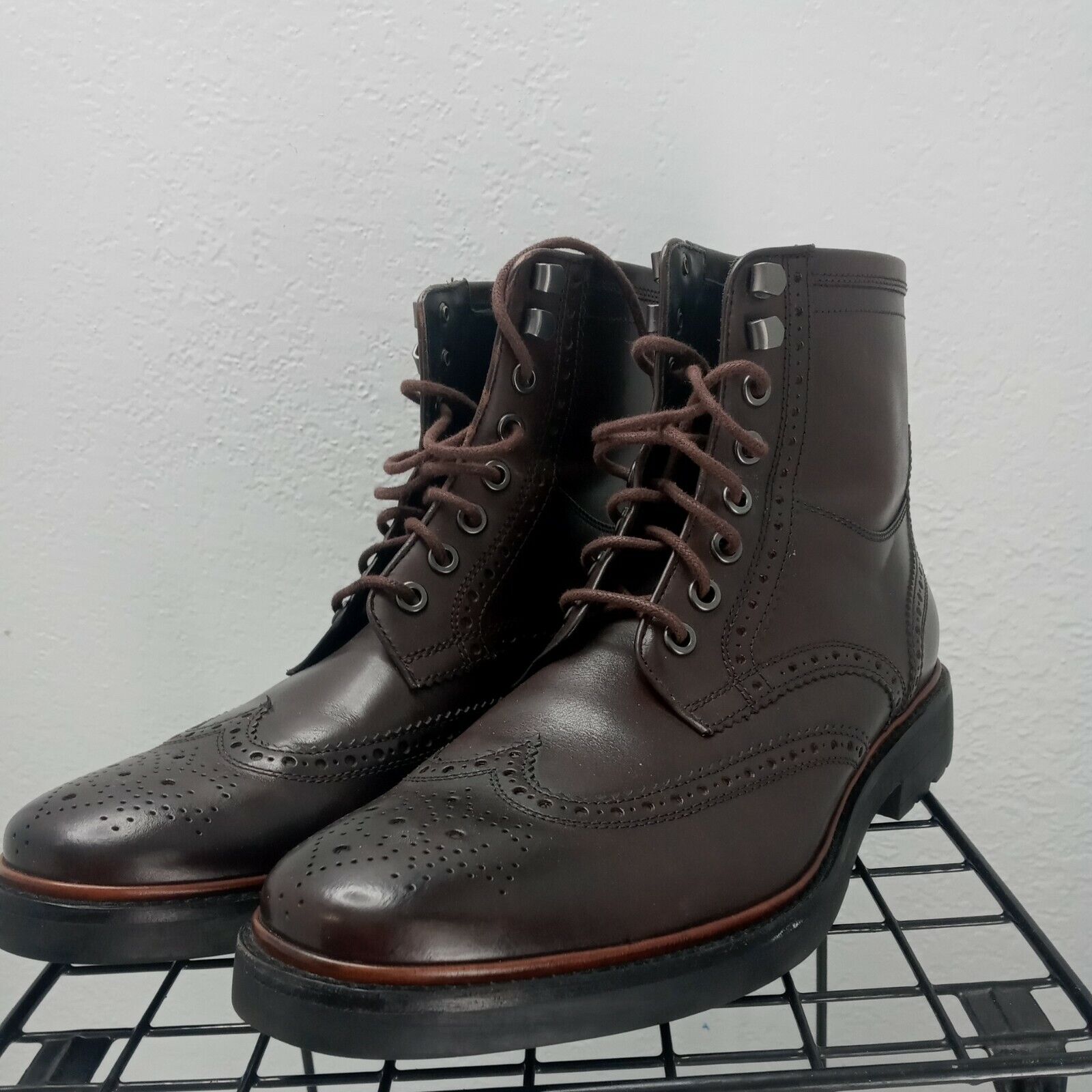 Coach New York Brown Wingtip Lace Up Men's Boots … - image 1