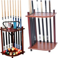 7/8 Pool Billiard Rack Wood Cue Racks Floor Pool Cue Organizers Stand Holder 