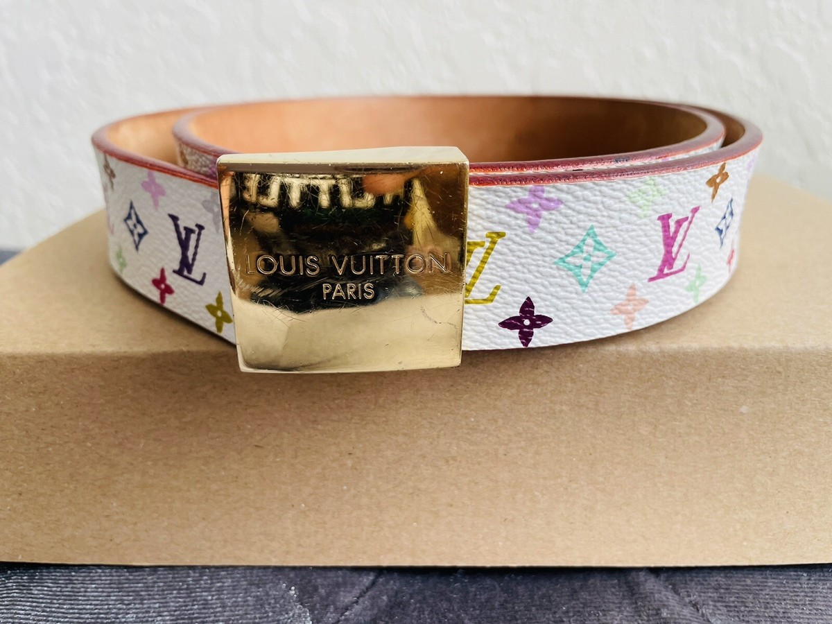 Louis Vuitton Multicolor Monogram White Belt Size 80/32 | eBay Louis Vuitton Multicolor Monogram White Belt Size 80/32 | eBay