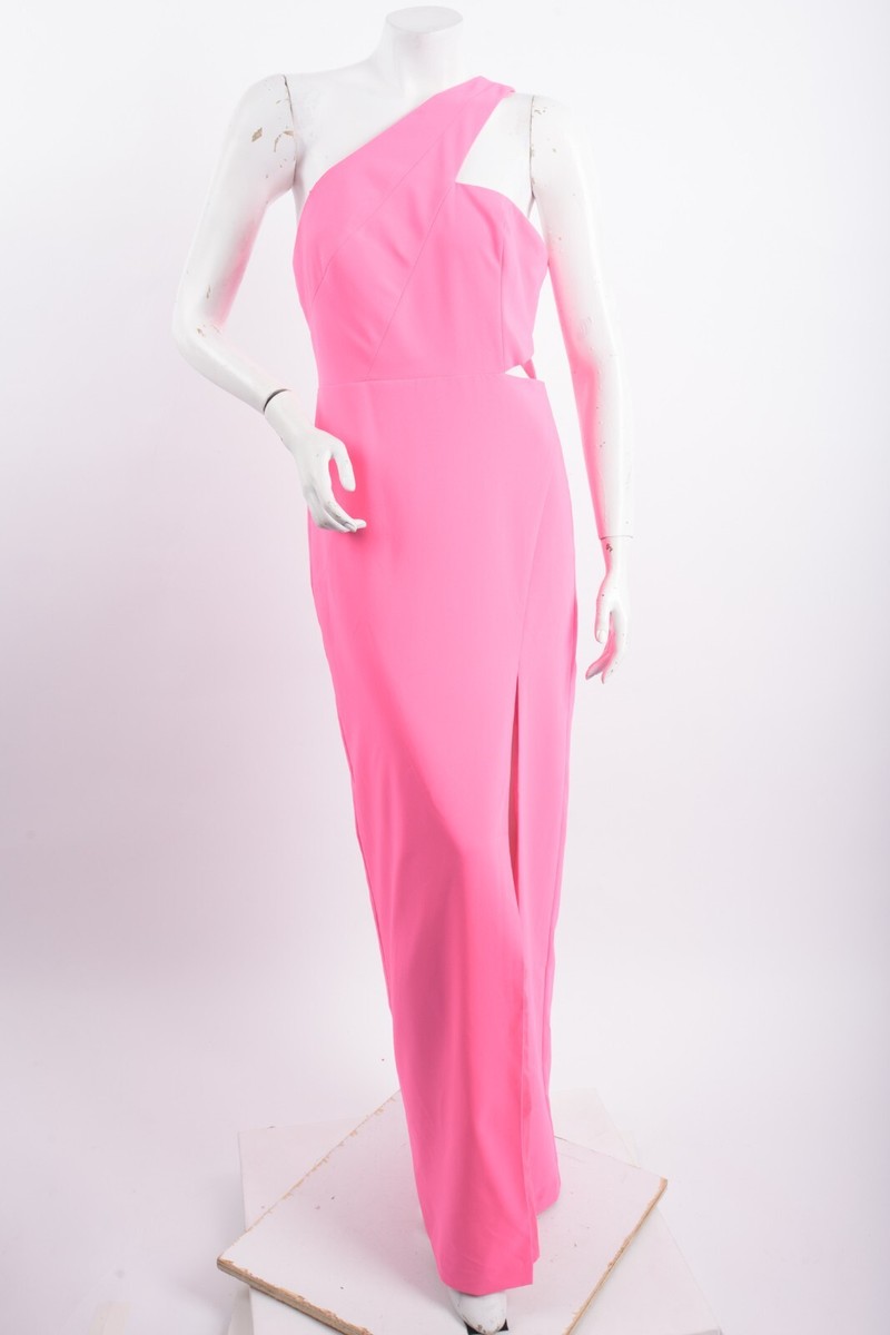 Aidan Mattox Womans One Shoulder Dress Crepe Gown Long US EUR 40