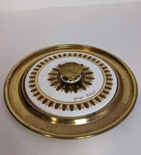 Vintage Georges Briard Regalia Casserole Dish Lid 1960s MCM Gold Trim