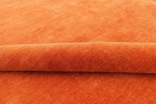 Rug for Living Room Area Rug for Bedroom Modern Rug Solid Color Rust Orange Wool - Picture 5 of 8