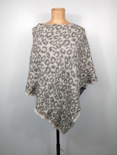 Nardi  Tagliaferri Mohair Wool Leopard Print Poncho Made in Italy OS Knit Cape
