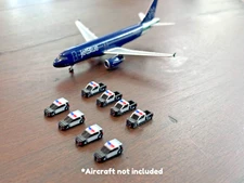 1:400 Model Airport Accessories - 8 Piece Airport Police Vehicles Set