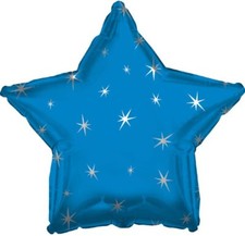 Blue Sparkle Star Shape 18" Foil Balloon Non-Packaged 