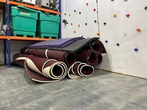 7 sections of used wrestling mats. It was the old K-Hi Kings mat cut in to 9 