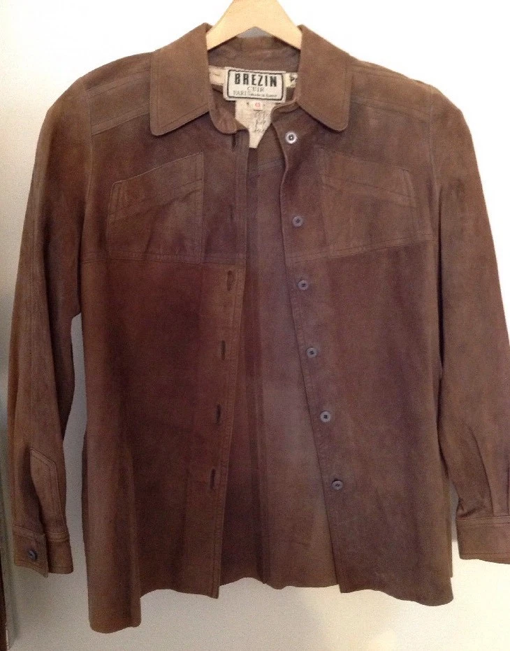 女式Brezin 42棕色绒面革西装套装 — 第 3/4 张图片