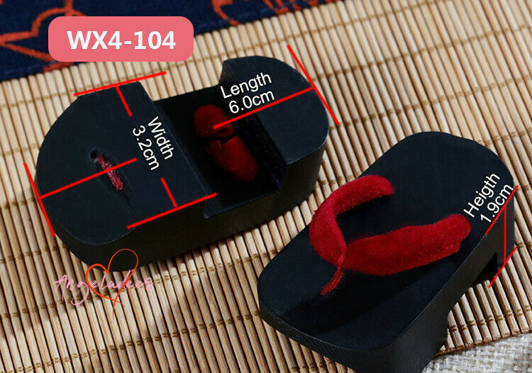 SAOLA Infradito 1 4 MSD BJD scarpe basse suola spessa kimono ciabatte sandali cinturino rosso