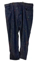 Diamond Stash Denim Mens Jeans Paint Splatter Christmas Holiday Wear 42x33