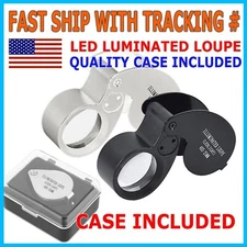 40X Jewelers Loupe Magnifier Jewelry Eye Loop Pocket Magnifying Glass Coins Gems