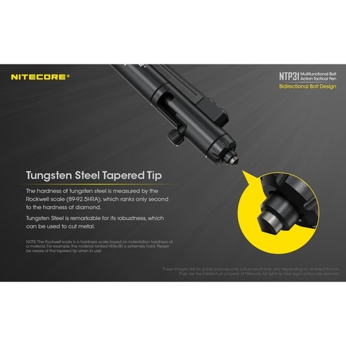 ~NEW~ Nitecore NTP31 Bolt Action Tactical Pen w/ Glass Breaker - Picture 4 of 6