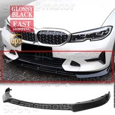 For BMW 3 Series G20 320i/e 330i Base 19-22 V Style Gloss Black Front Bumper Lip