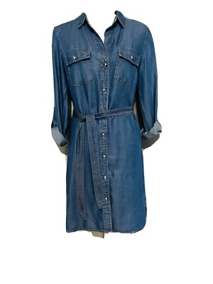 Gap Blue Denim Long Sleeve Dress With Belt Size XS | eBay