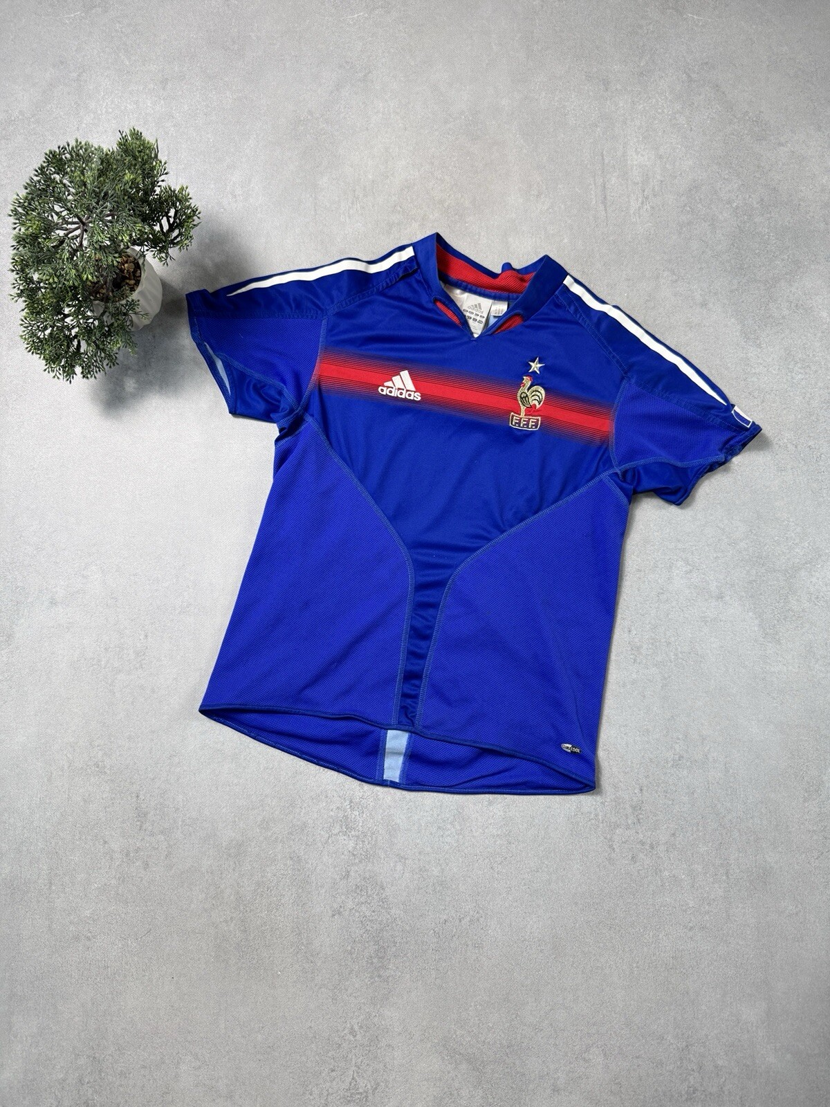 Vintage 2004 Adidas France National Team Soccer Jersey Size Boys L Blue