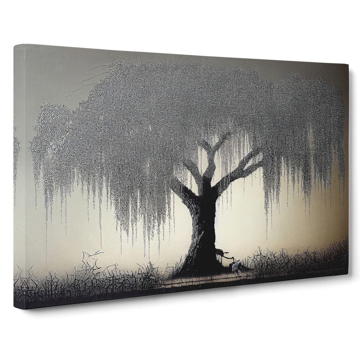 Supreme Weeping Willow Tree Canvas Wall Art Print Framed Picture