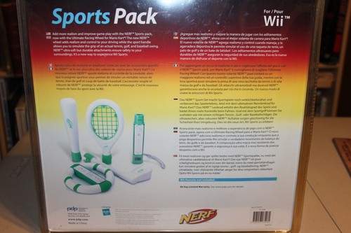 Nintendo Wii NERF SportsPack Golf Club Tennis Racket Baseball Bat Steering Wheel - Picture 3 of 4