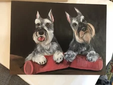 schnauzer original painting by monique