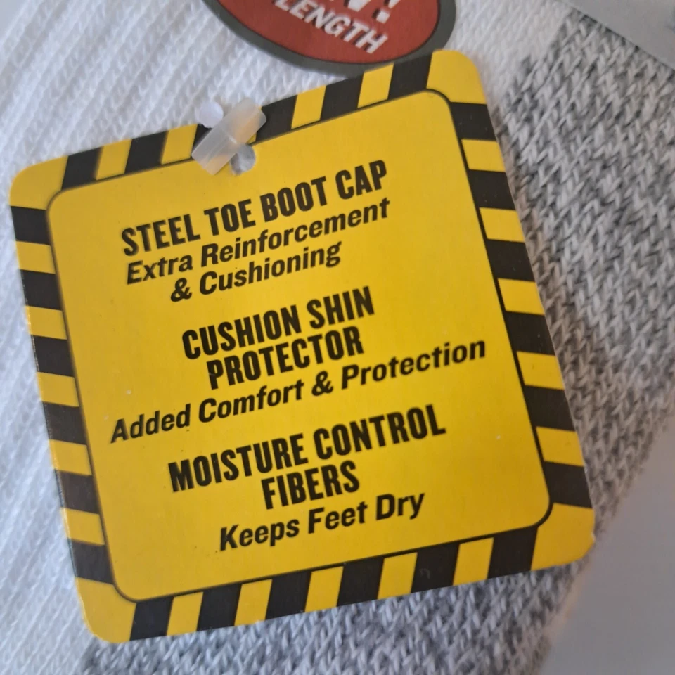 3 Pair Dickies Steel Toe Shin Protector Boot Length Work Sock White 6-12 copper - Image 4 of 4