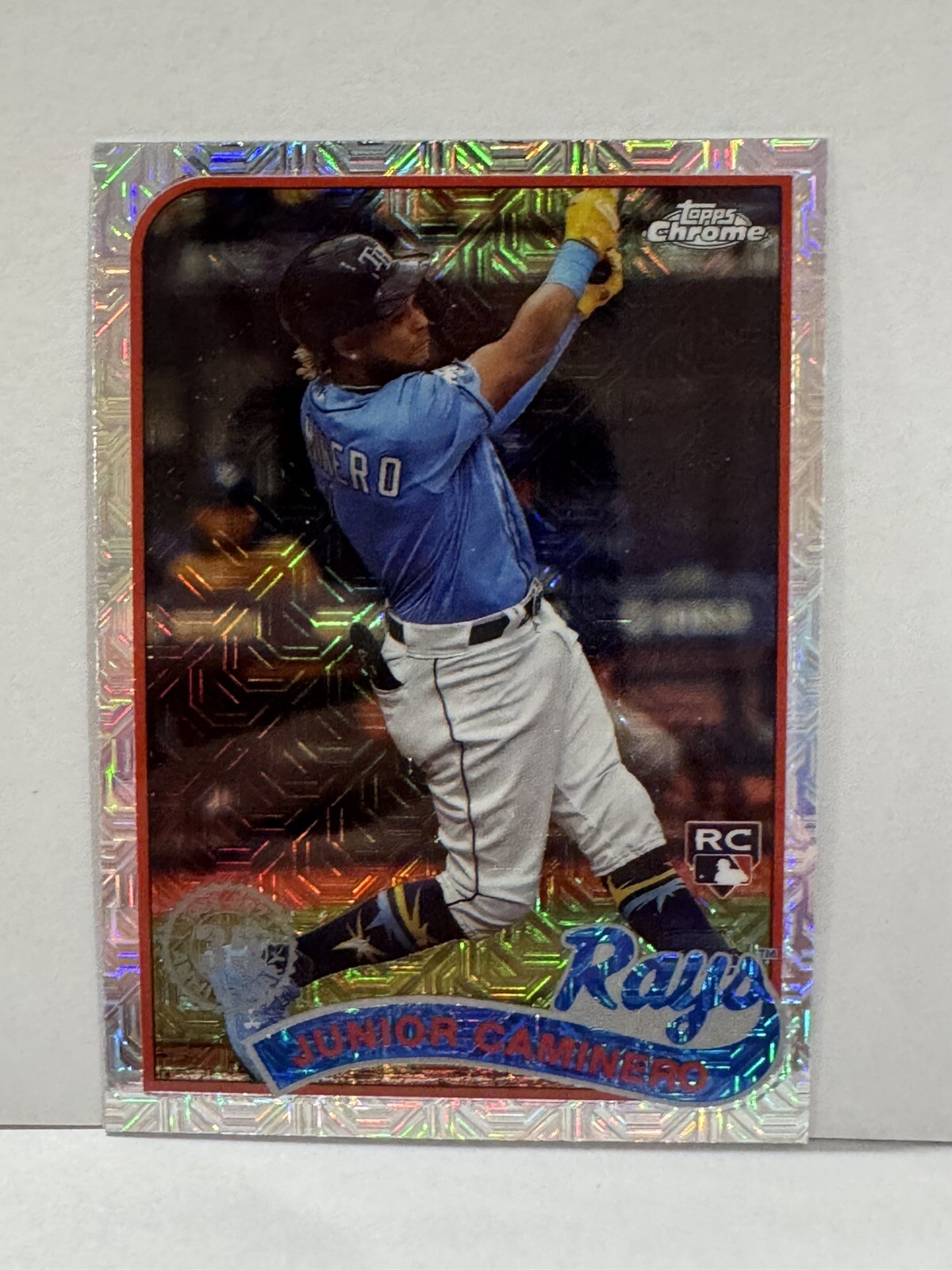 Junior Caminero Rookie 2024 Topps Chrome Series 1 Silver Pack Mojo #T89C-34