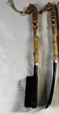 Vintage Horse Head Brush & matching Shoe Horn Set 1960's Valet